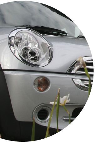 silver mini car close-up motor insurance